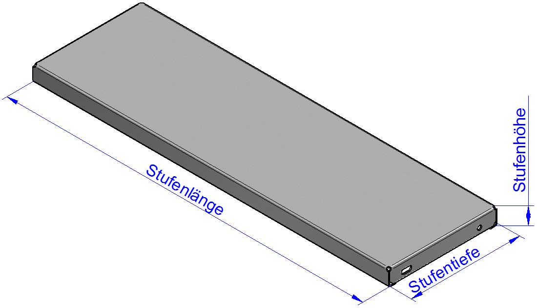 Ansicht Treppenstufen aus Metall