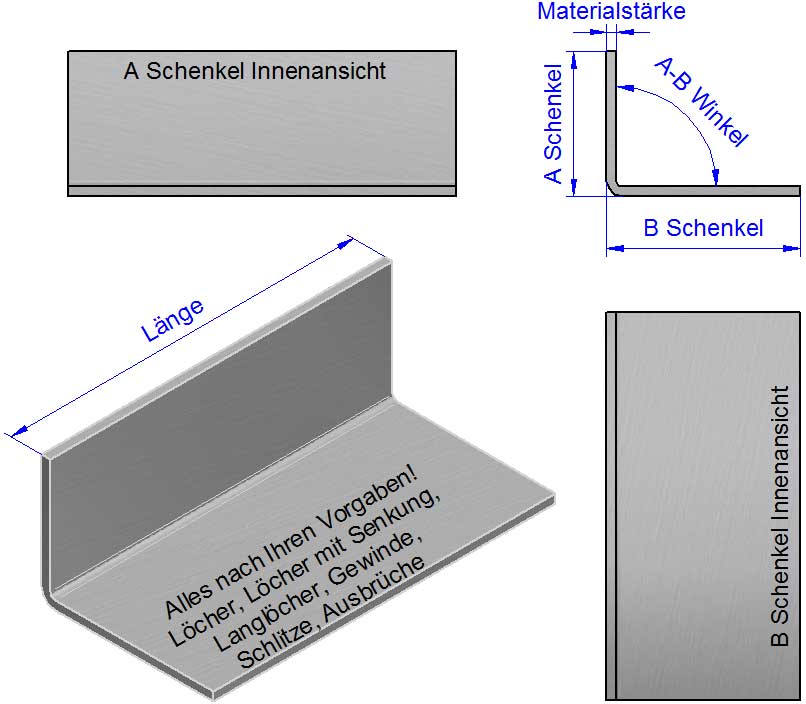 L-Winkel, L-Kantbleche, L Profile nach Maß